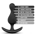 Luxe Explore Black 4.5-Inch Anal Plug With Handle