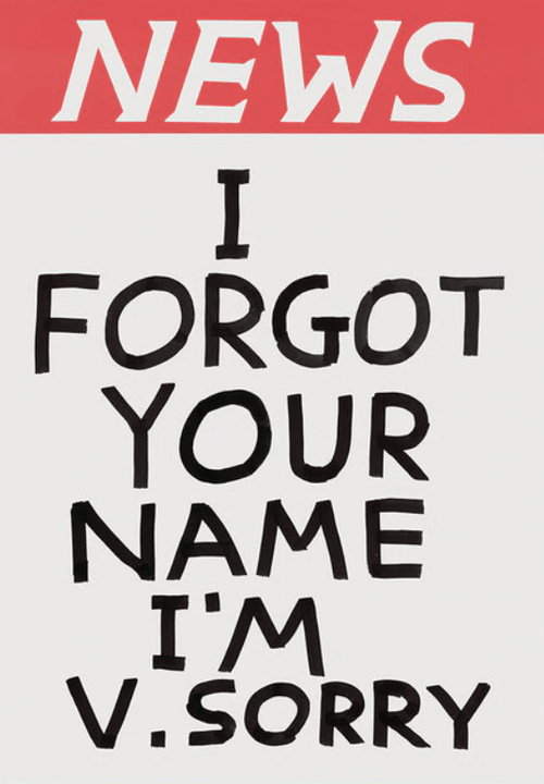 I Forgot Your Name I'm V. Sorry Magnet by  David Shrigley x Third Drawer Down