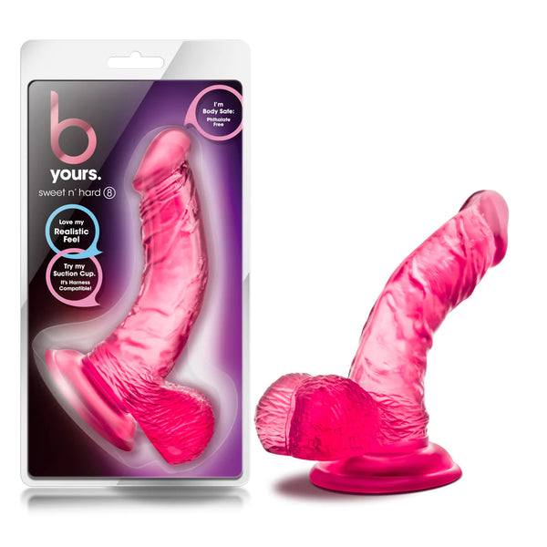 B Yours Sweet N' Hard 8 Realistic Curved Pink 6.5-Inch Long Dildo