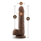 Dr. Skin Realistic Cock Realistic Chocolate 7.75-Inch Long Dildo