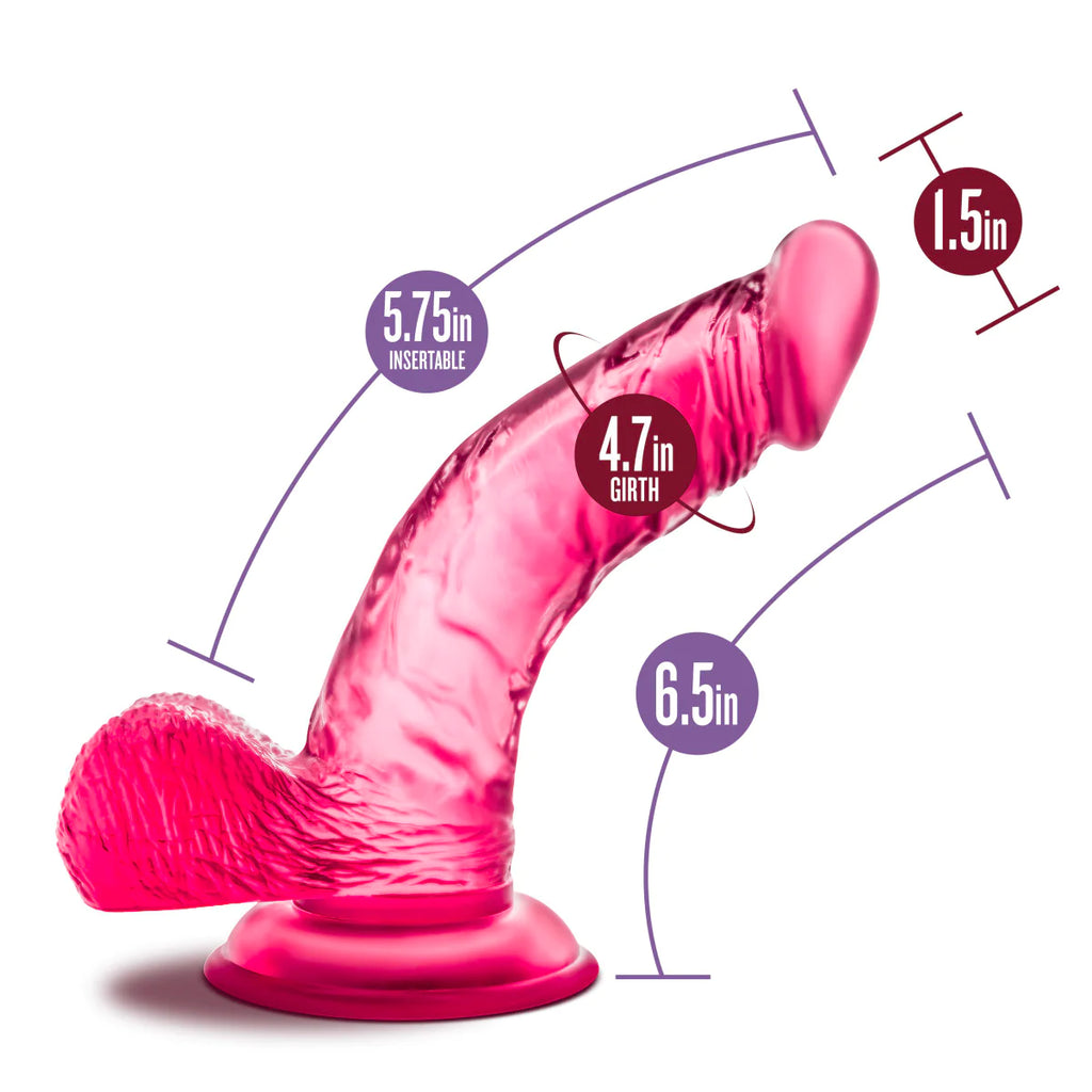 B Yours Sweet N' Hard 8 Realistic Curved Pink 6.5-Inch Long Dildo