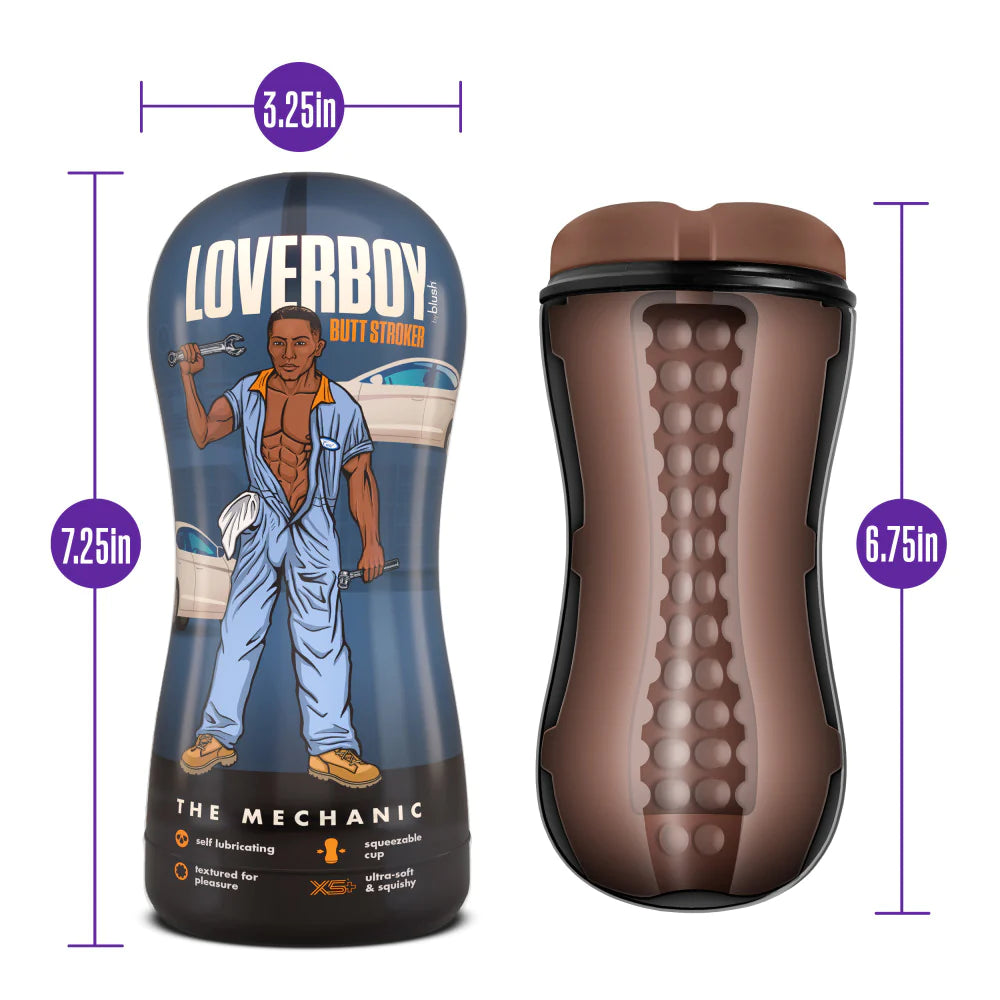 Loverboy The Mechanic Self Lubricating Realistic Brown Masturbator / Stroker