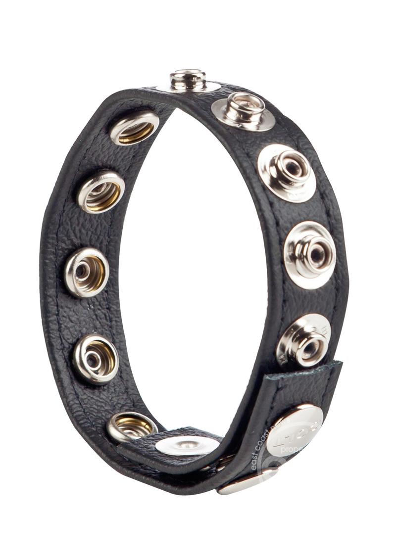 COLT Leather C/B Strap Adjustable Snap Cock Ring - Black