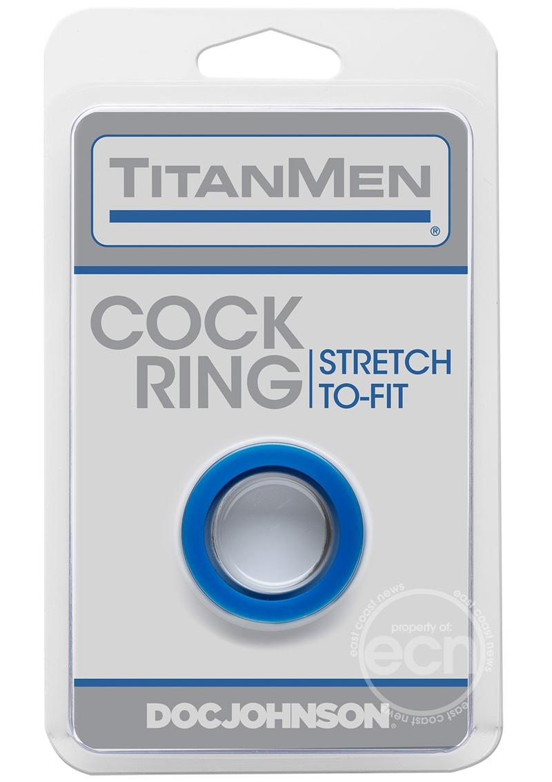 TitanMen Stretch-To-Fit Cock Ring - Blue