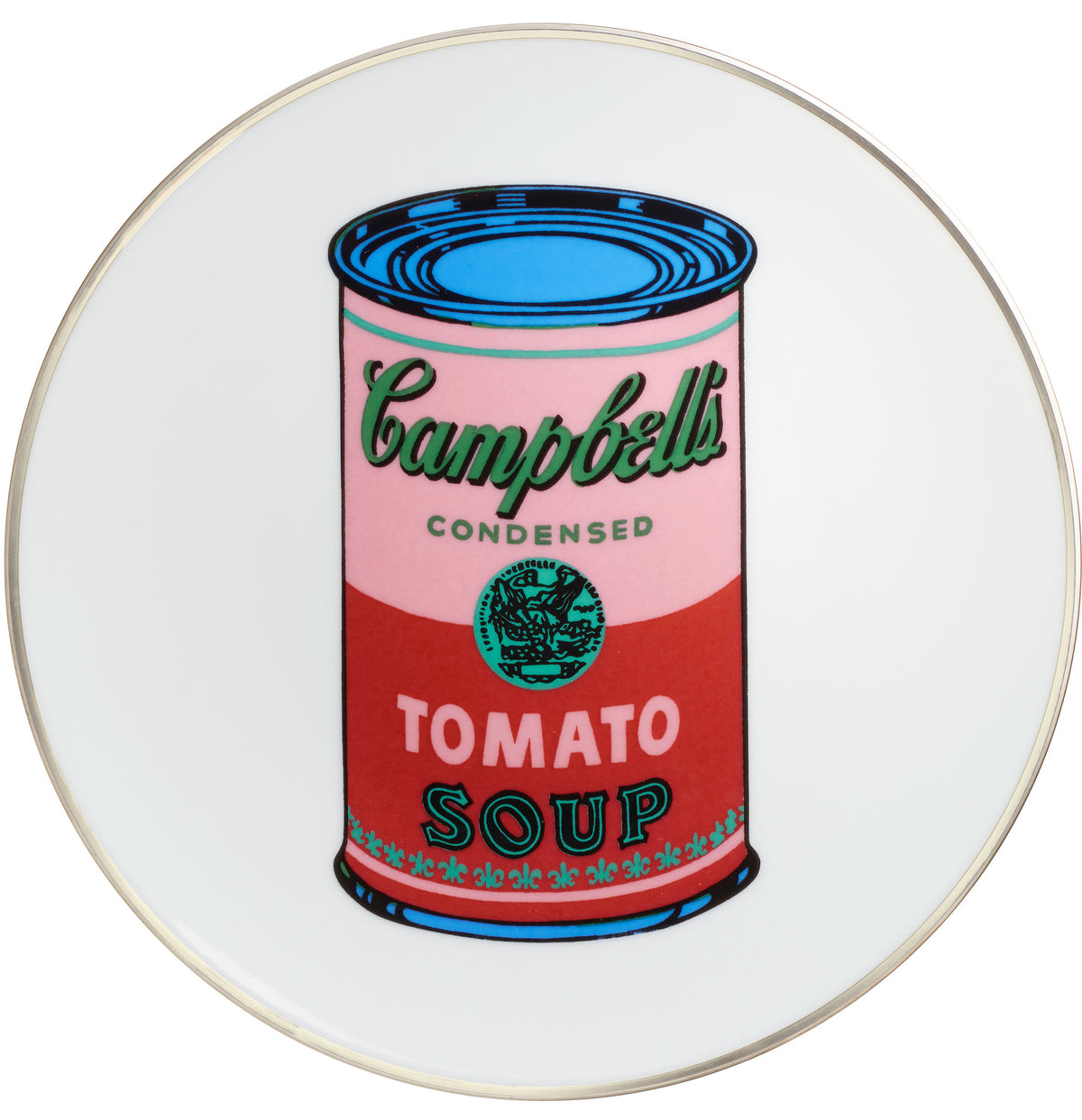 ANDY WARHOL PORCELAIN PLATE -  CAMPBELL - PINK/RED