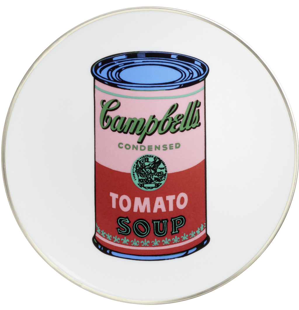 ANDY WARHOL PORCELAIN PLATE -  CAMPBELL - PINK/RED