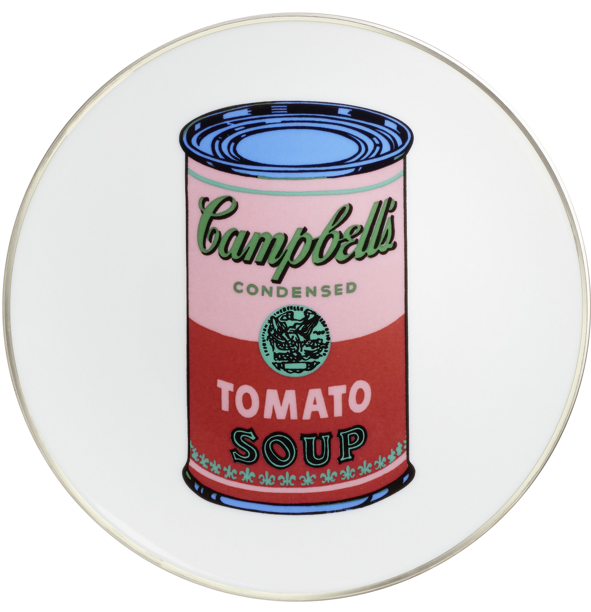 ANDY WARHOL PORCELAIN PLATE -  CAMPBELL - PINK/RED