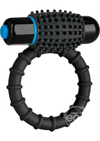 OptiMALE Silicone Vibrating Cock Ring With Bullet - Black
