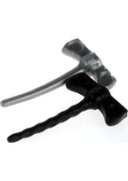 Oxballs Cock Screws Silicone Penis Plugs Black and Zinc 2 Each Per Pack