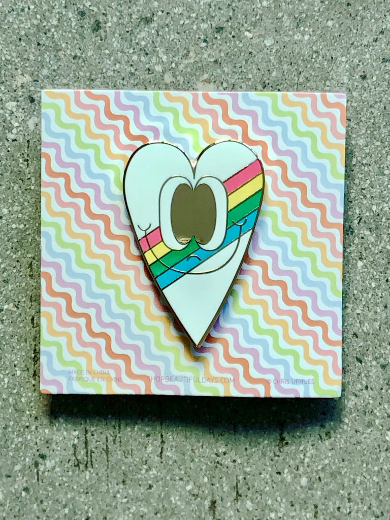 XL RAINBOW HEART PIN