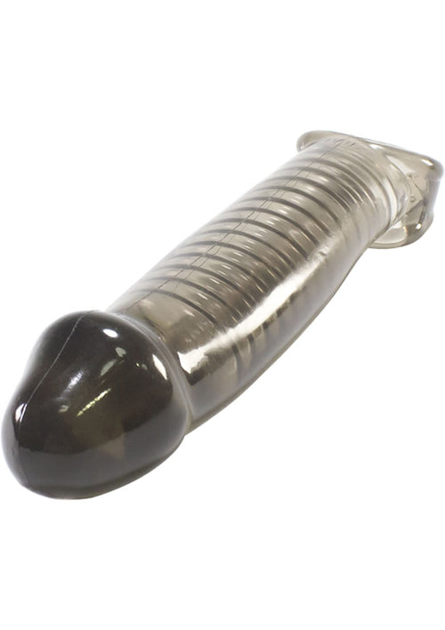 Oxballs Muscle Textured Cocksheath Penis Extender Sleeve Smoke 9.25 Inch