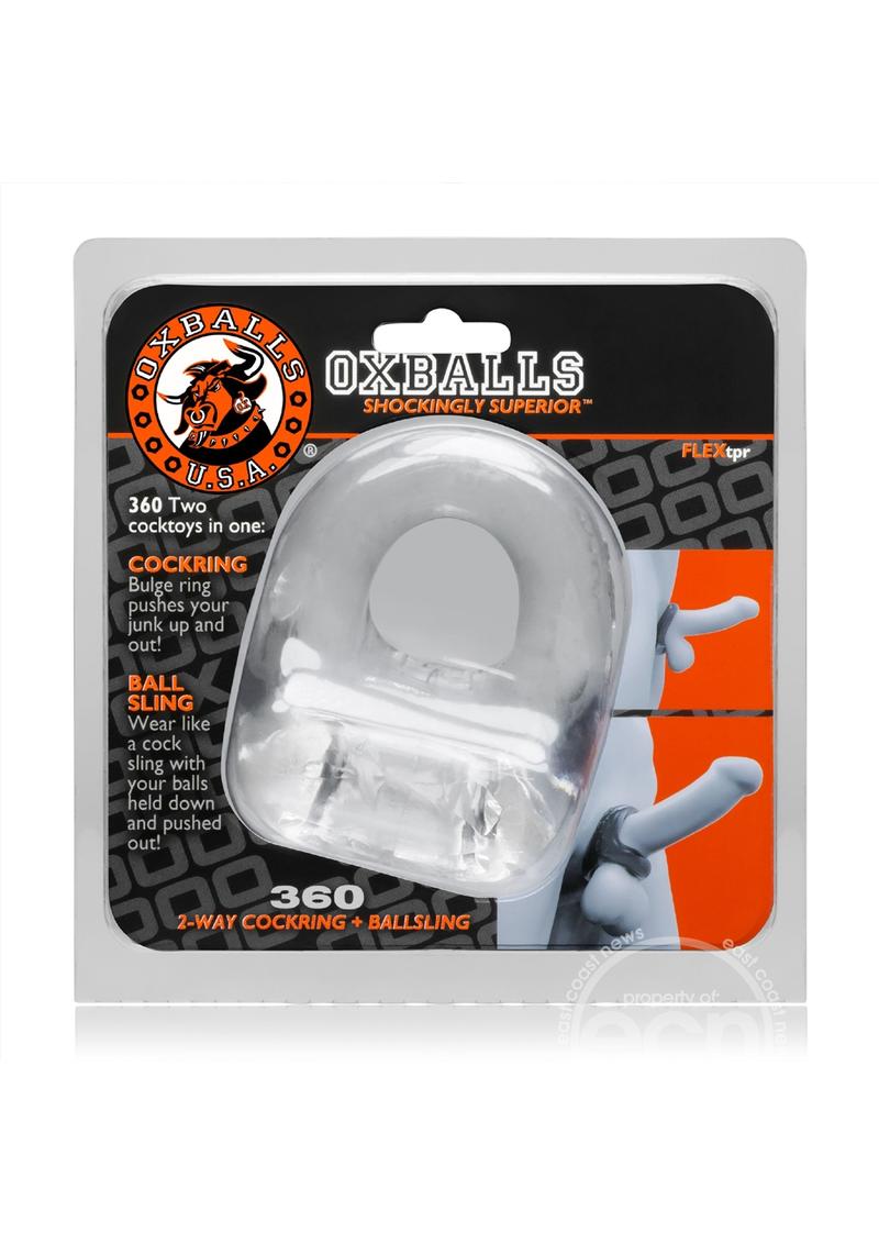 Oxballs 360 2-Way Cockring And Ballsling Clear