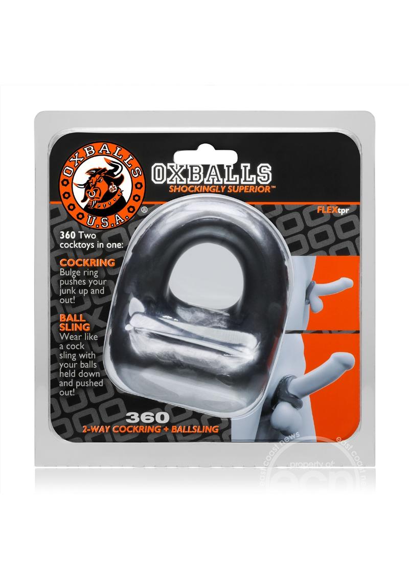 Oxballs 360 2-Way Cock Ring and Ball Sling Silver