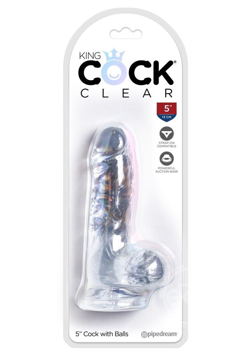 King Cock Clear 5 inch With Balls Dildo