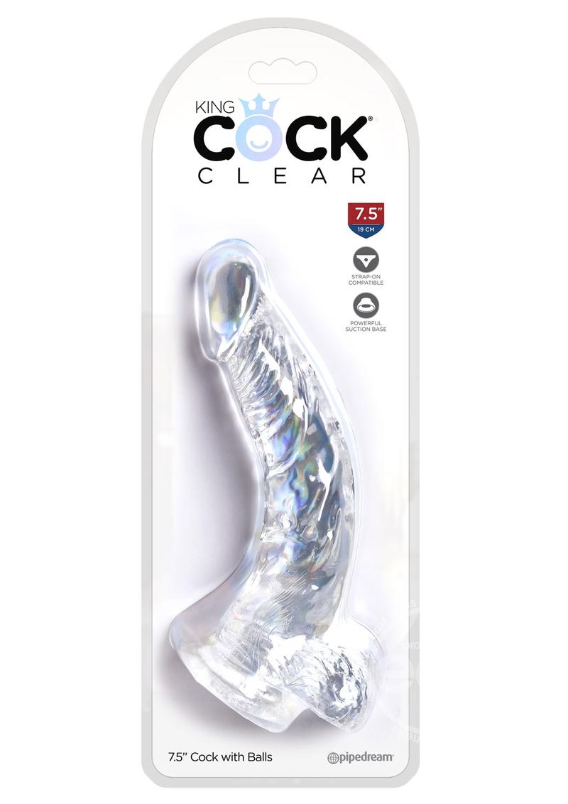 King Cock Clear 7.5 inch With Balls Dildo