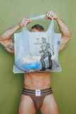 TOM OF FINLAND USE A RUBBER MILKY TRANSPARENT BAG BY LOQI