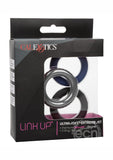 Link Up Ultra Soft Extreme Set Cock Ring - Black/Gray/Blue
