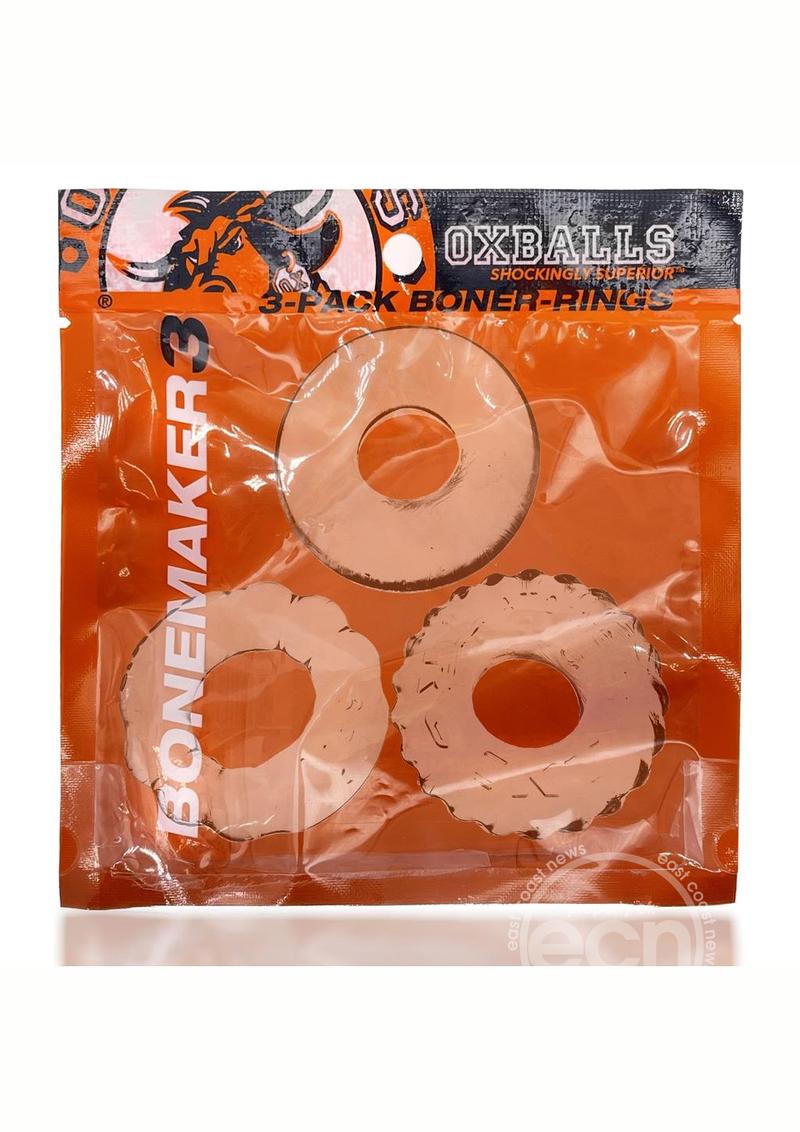 Oxballs Bonemaker Cock Ring Kit (3 pack) - Clear