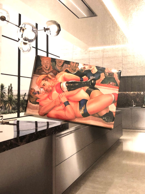 Wrestlers by Joe Phillips Magnet