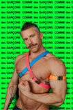 Pink Leather Fluo Line G Belt by Comme Des Garçons