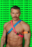 Pink Leather Fluo Line G Belt by Comme Des Garçons