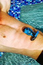 Oxballs Silicone Butt Plug Police Blue Swirl Large