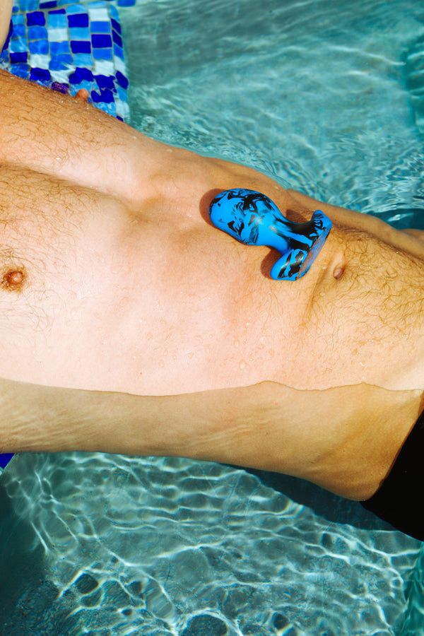 Oxballs Silicone Butt Plug Police Blue Swirl X-Small