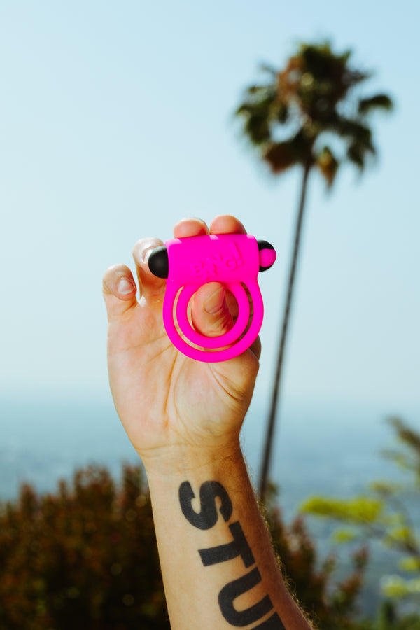 BANG Remote Control 28X Vibrating Cock Ring & Bullet - Pink