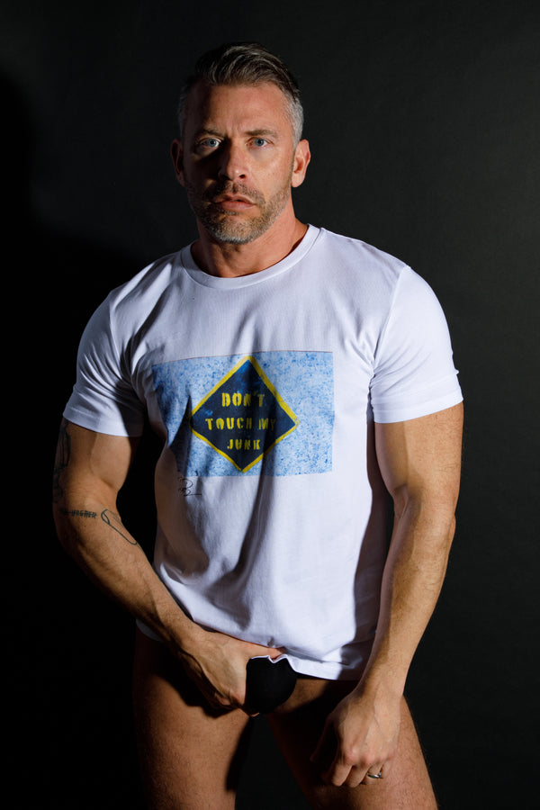 DON'T TOUCH MY JUNK Death Book Tee by Bruce LaBruce