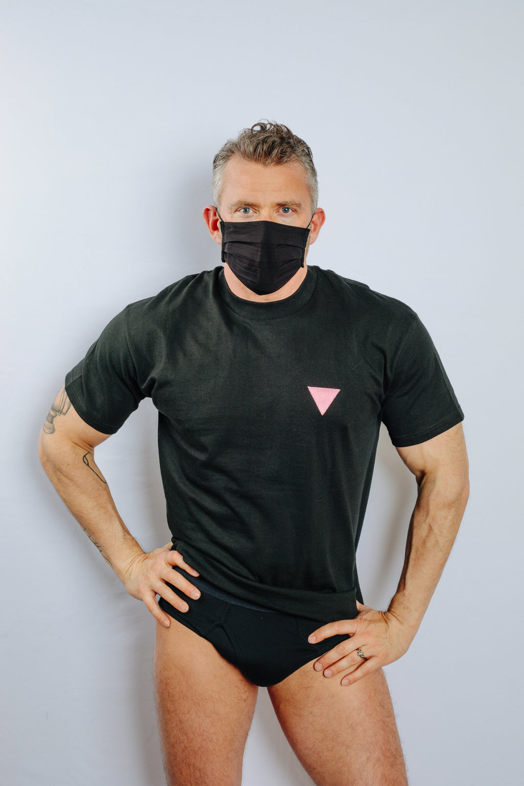 Pink Triangle T-Shirt (Available in Black or White)