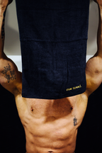 Embroidered Cum Towel Black