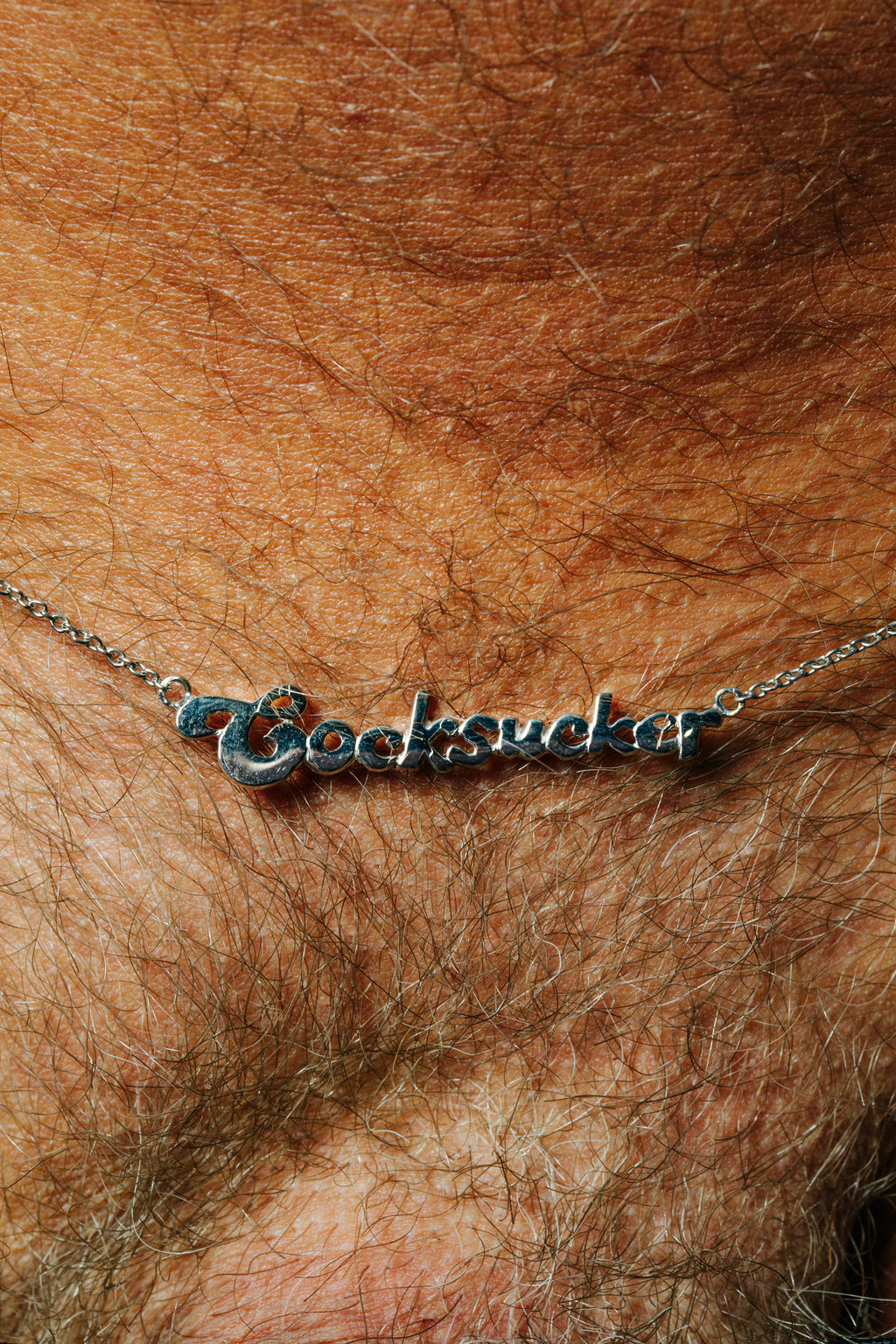 Bruce LaBruce Cocksucker Necklace by Jonathan Johnson in Silver