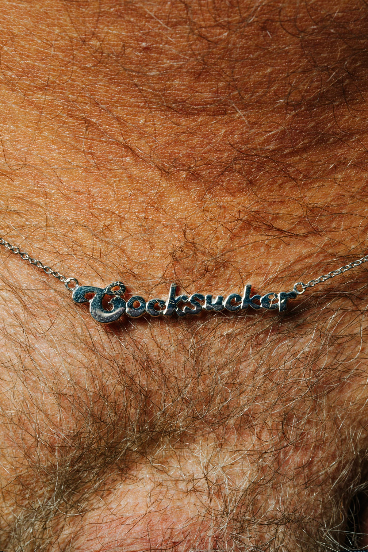 Bruce LaBruce Cocksucker Necklace by Jonathan Johnson in Silver