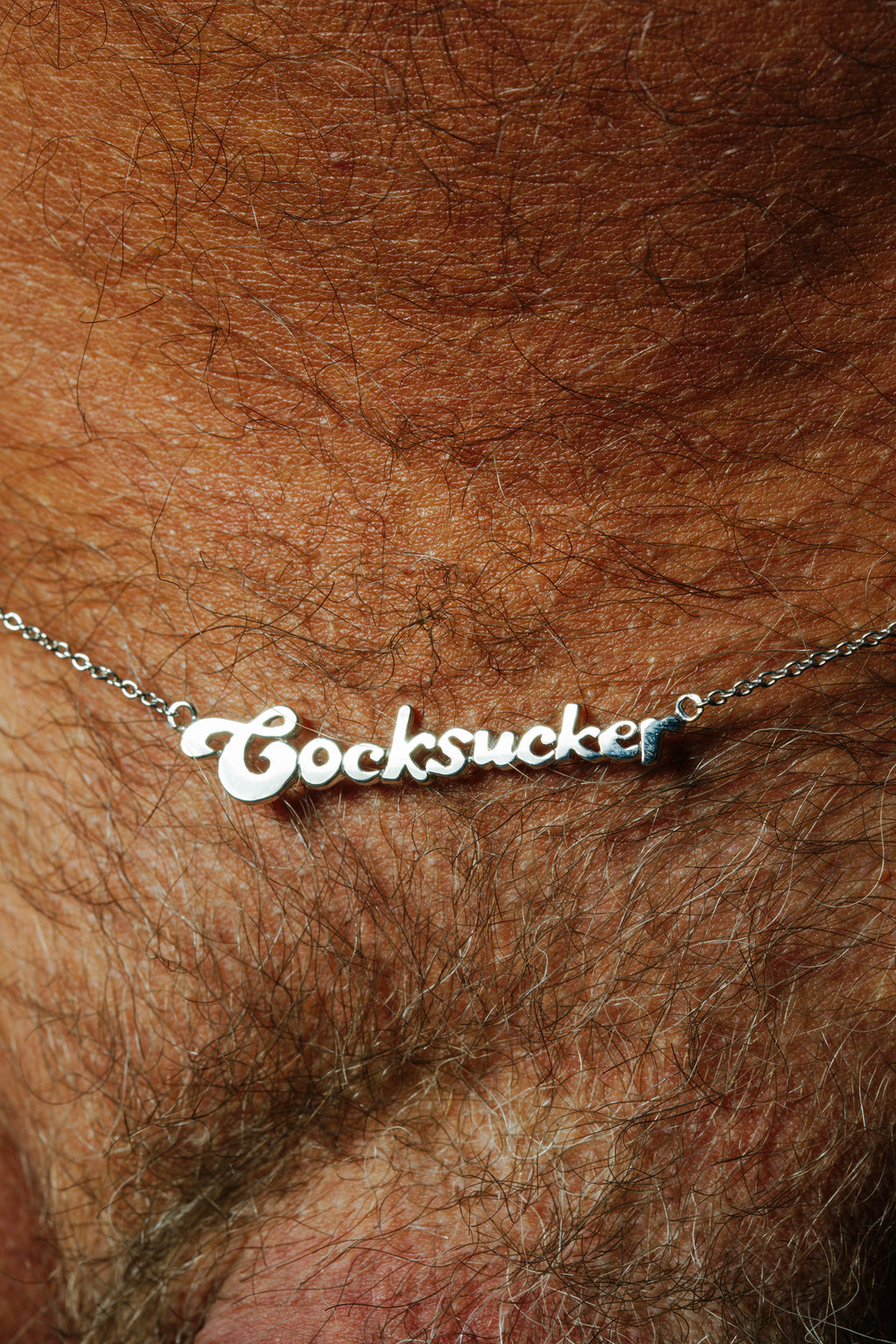Bruce LaBruce Cocksucker Necklace by Jonathan Johnson in Silver
