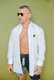 COMME des GARÇONS PLAY WHITE DRESS SHIRT WITH BLACK HEART