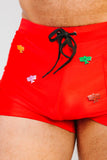 KEITH HARING BAT DEMON PIN - RED