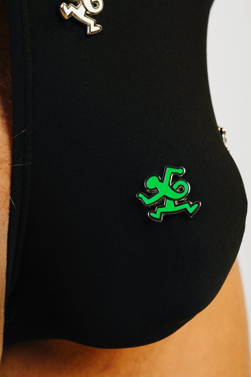 KEITH HARING TWIST MAN PIN - GREEN