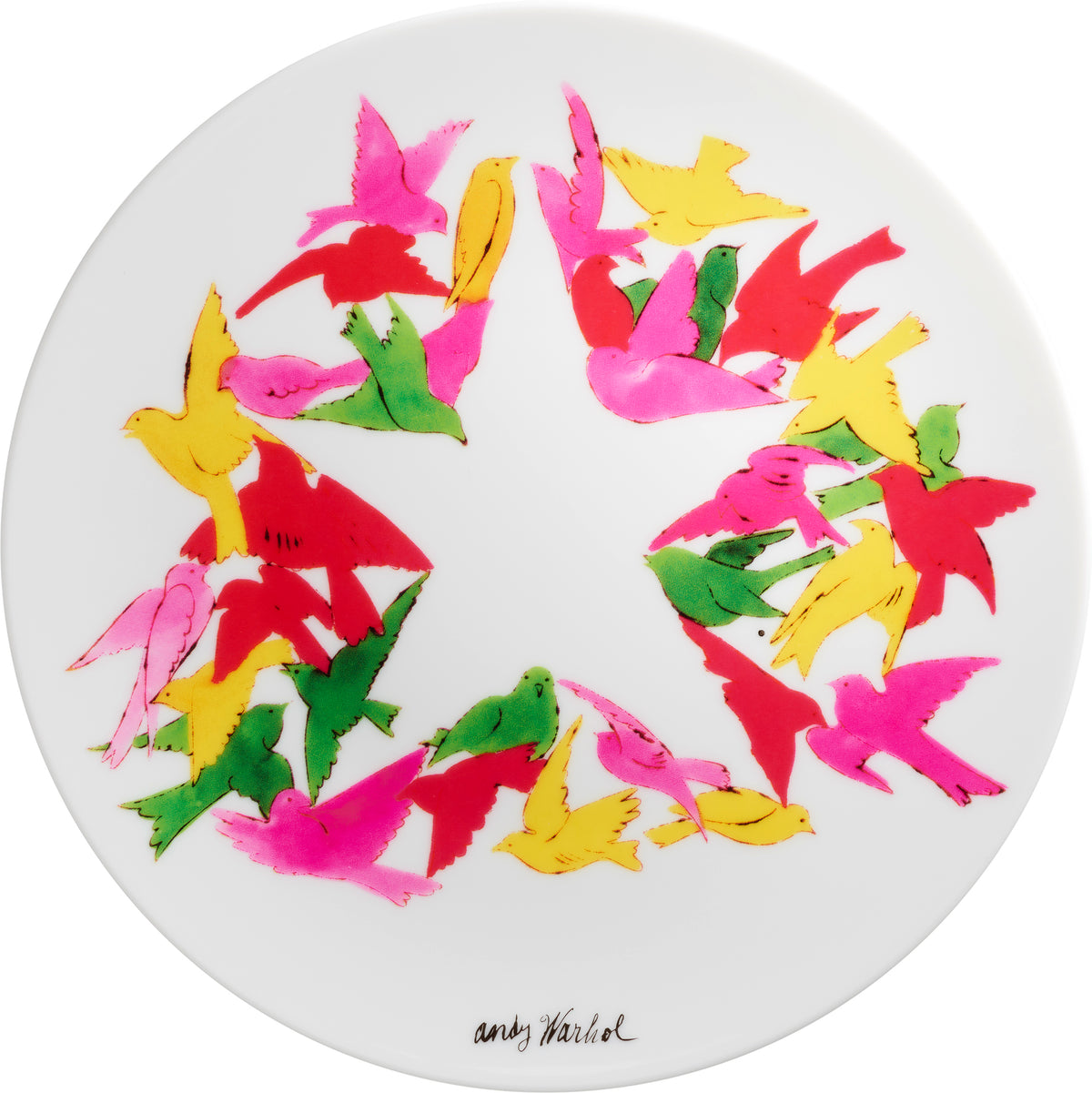 ANDY WARHOL PORCELAIN PLATE -  BIRDS - CHRISTMAS COLLECTION