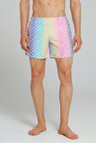 Yes I Am Rainbow White Swim Shorts