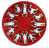 Keith Haring PORCELAIN and platinum PLATE "White on Red"