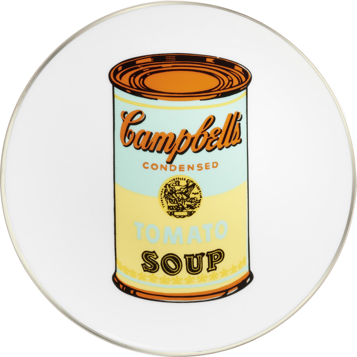 ANDY WARHOL PORCELAIN PLATE -  CAMPBELL - BLUE/YELLOW