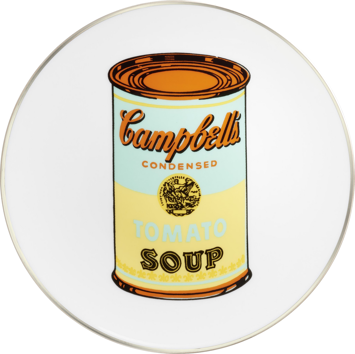 ANDY WARHOL PORCELAIN PLATE -  CAMPBELL - BLUE/YELLOW
