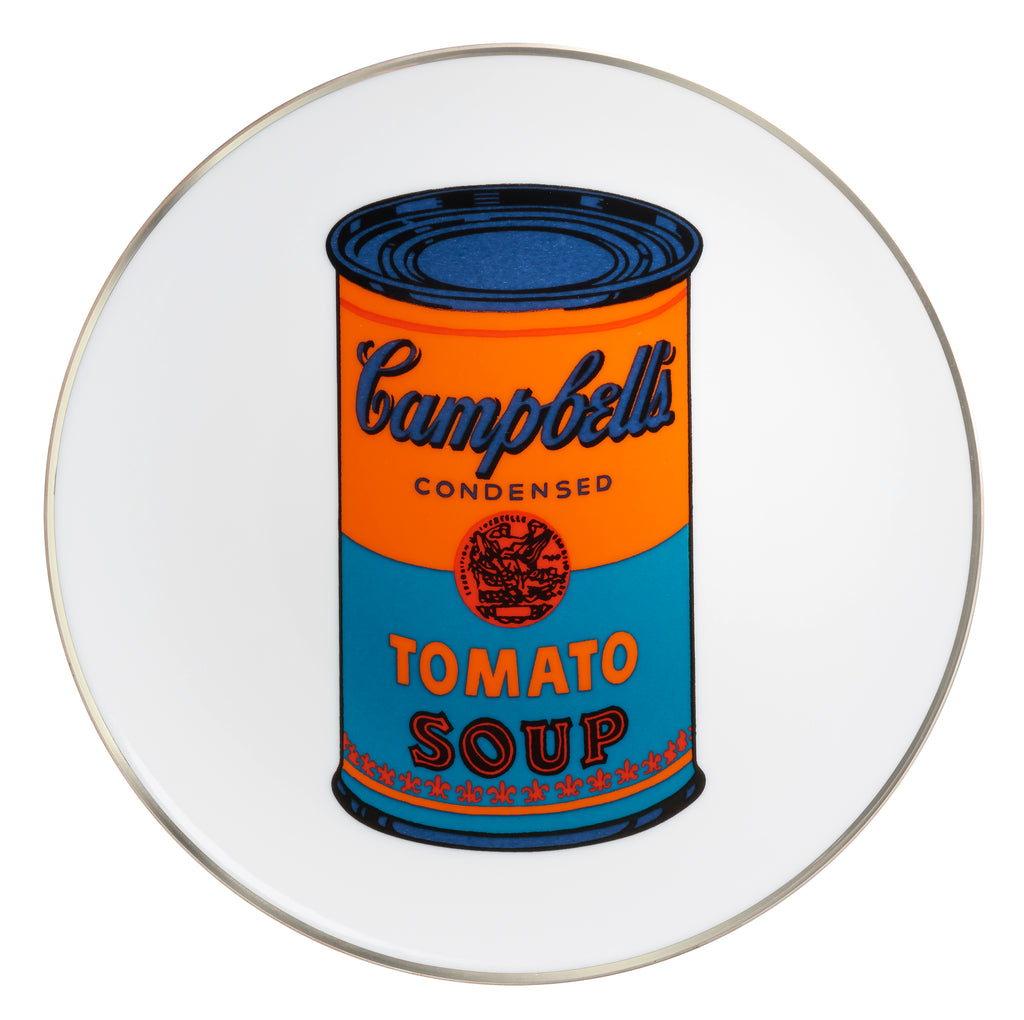 ANDY WARHOL PORCELAIN PLATE -  CAMPBELL - ORANGE/BLUE