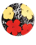 ANDY WARHOL PORCELAIN PLATE - FLOWERS - Yellow / Red