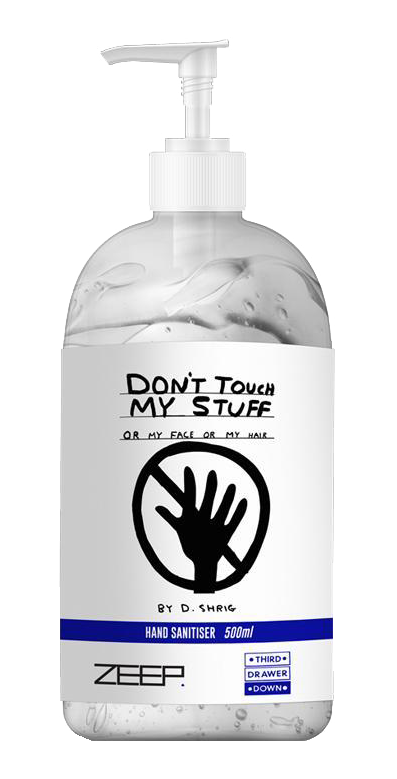 Don't Touch My Stuff Hand Sanitizer x David Shrigley