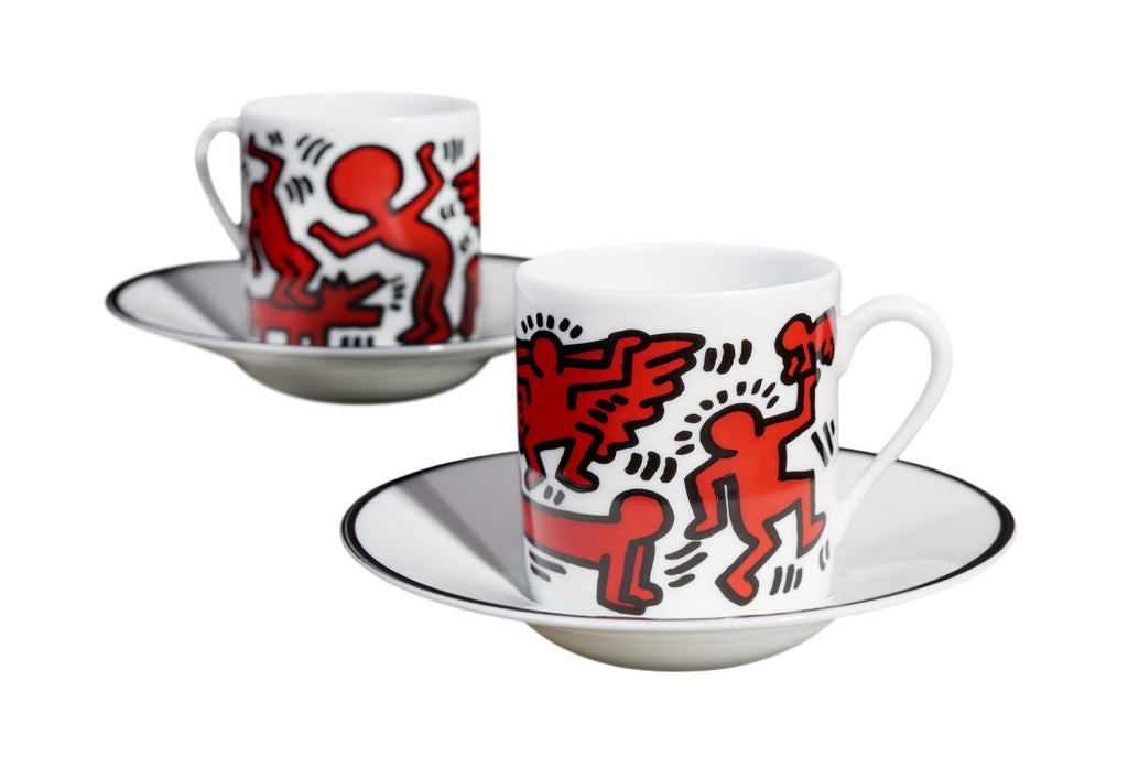Keith Haring Porcelain Espresso Set - Red on White