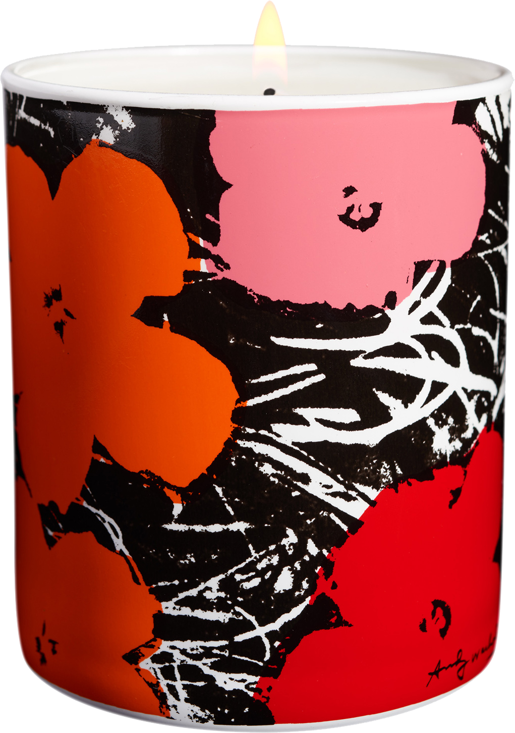Andy Warhol Red/Pink Flower Candle
