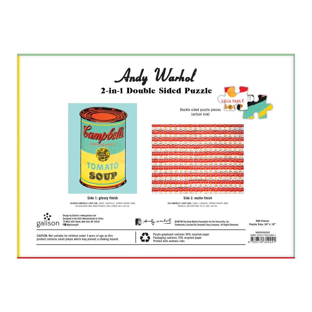 Andy Warhol Soup Can 2-Sided 500 Piece Puzzle
