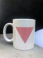 Pink triangle mug in white