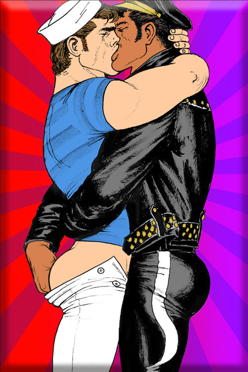 TOM OF FINLAND KISS POW MAGNET BY PEACHY KINGS